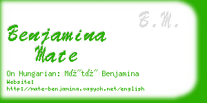 benjamina mate business card